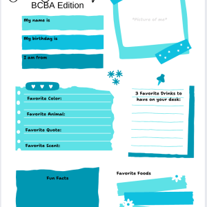All About Me: BCBA Edition – Digital Download for BCBA Introduction & Preference Assessment